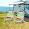 Set of 2 Lightweight Foldable Beach Chairs with Cup Holder and Storage Pockets